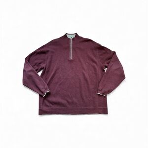 Nat Nast Quarter Zip Burgundy Sweater XL Cotton Blend Classic Casual Preppy